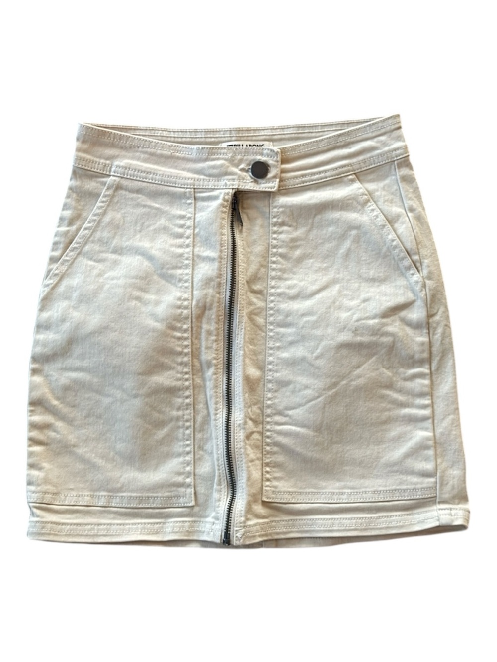 Billabong Cream High-Waist Skirt with Snap